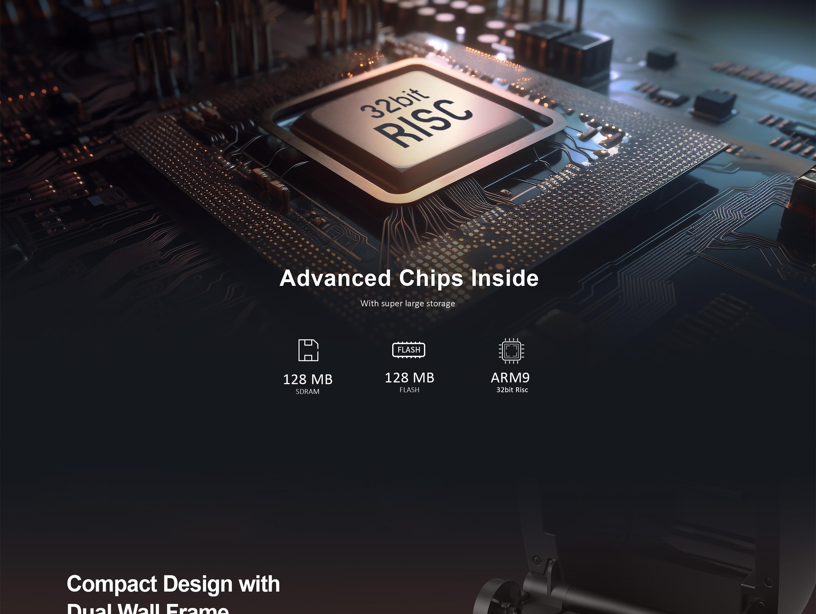 ARM9 32-bit processor with 128 MB SDRAM